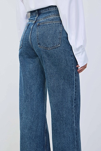 Прямые джинсы, темно-голубые