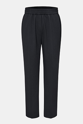 Зауженные брюки из модала на резинке, черные