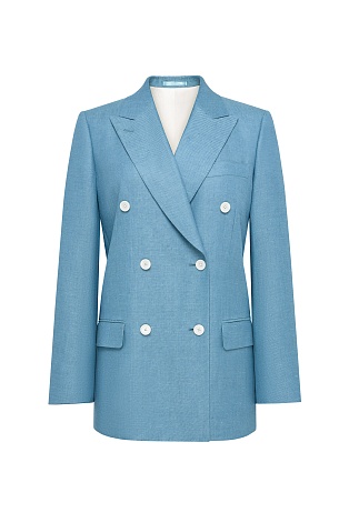 Двубортный пиджак, цвет голубой KINSLEY