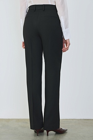 Прямые костюмные брюки, черные