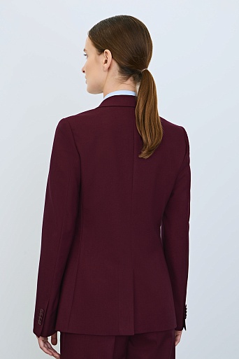 Приталенный жакет на одной пуговице, винный