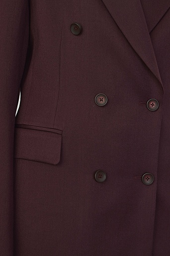 Двубортный жакет из шерсти, винный