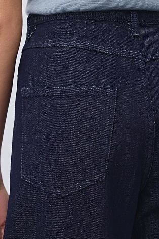 Джинсы wide leg с высокой посадкой, индиго