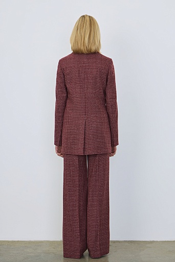 Удлиненный жакет в белую клетку, кирпичный GABRIELLA