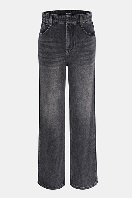 Свободные джинсы с потертостями, серые