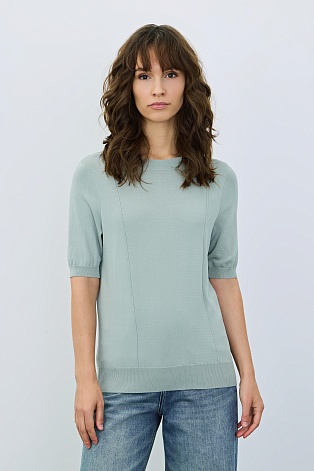 Трикотажная футболка из тенселя, мятная