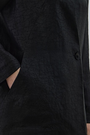 Текстурный жакет из натурального шелка, черный