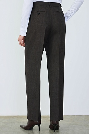 Костюмные брюки с защипами, темно-серые