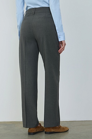 Зауженные брюки, серый меланж