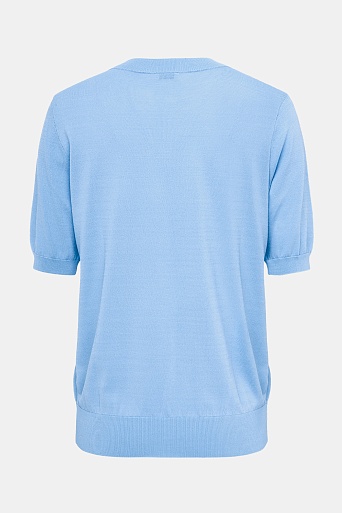 Трикотажная футболка из тенселя, голубая