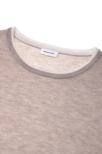 Двойной трикотажный топ, бежево-молочный