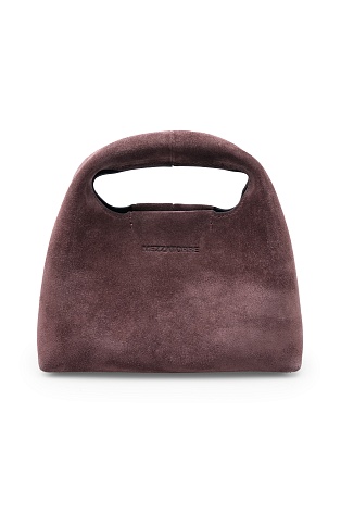Замшевая сумка на цепочке, бордовая