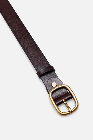 Кожаный ремень с круглой пряжкой