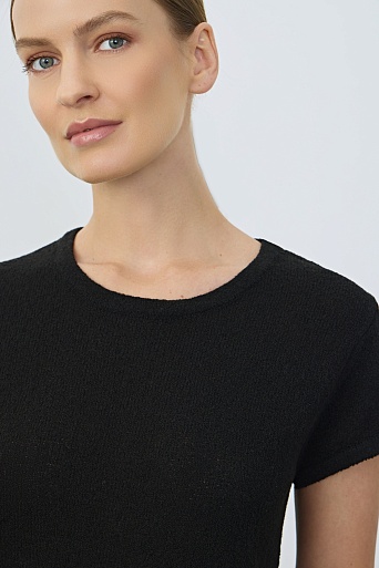 Трикотажный топ из букле, черный