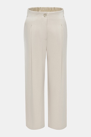 Прямые брюки со стрелками, кремовые