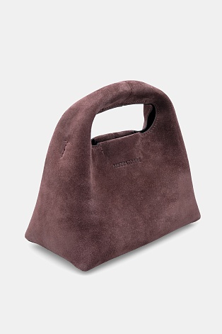 Замшевая сумка на цепочке, кофейная