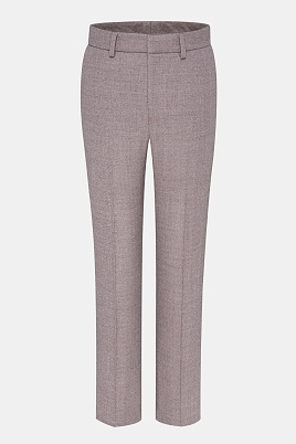 Зауженные костюмные брюки из шерсти, серо-коричневые