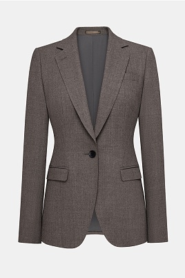 Приталенный жакет с кашемиром, серо-коричневый MIRA