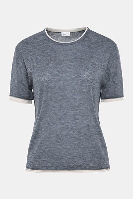 Двойной трикотажный топ, серо-белый