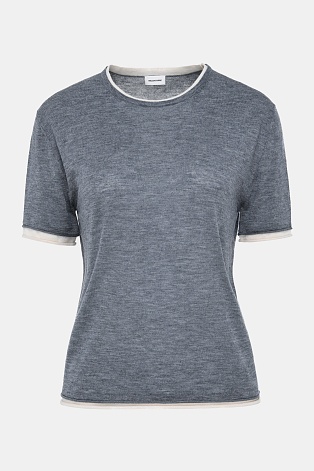 Двойной трикотажный топ, серо-белый