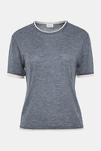 Двойной трикотажный топ, серо-белый