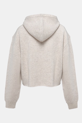 Трикотажная толстовка на молнии из шерсти, бежевый меланж