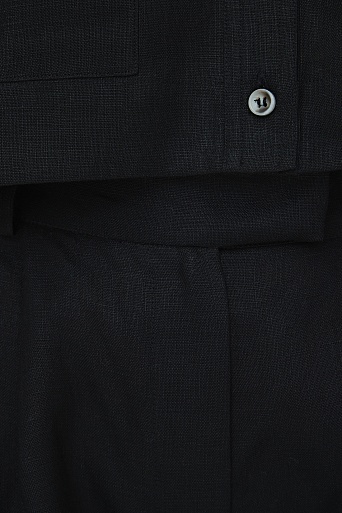 Черная укороченная блуза изо льна