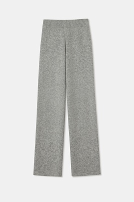 Свободные трикотажные брюки с кашемиром, светло-серые