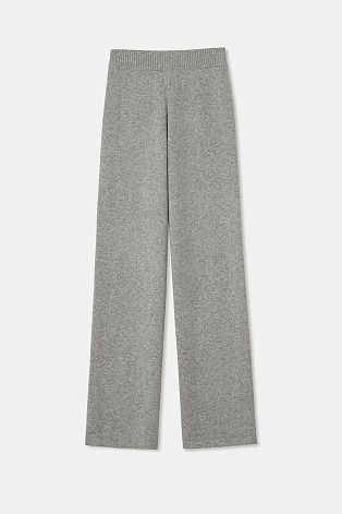Свободные трикотажные брюки с кашемиром, светло-серые