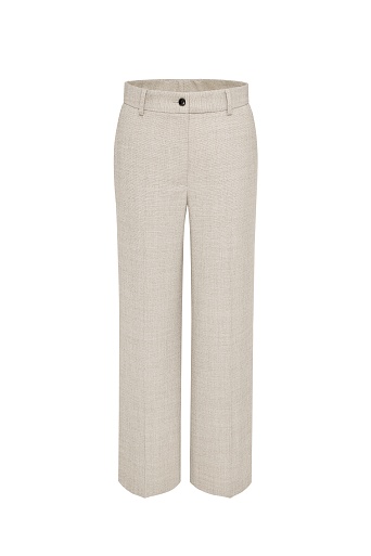 Прямые костюмные брюки, серо-бежевые MARIA