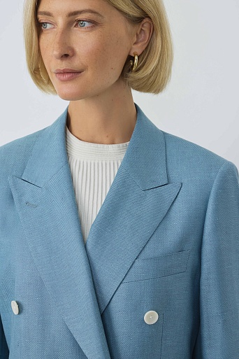 Двубортный пиджак, цвет голубой KINSLEY
