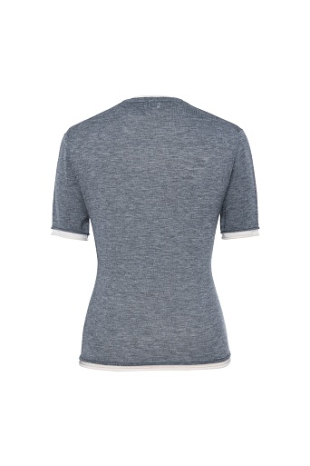 Двойной трикотажный топ, серо-белый