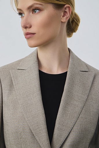 Удлиненный жакет на одной пуговице, серо-бежевый FLORENCE