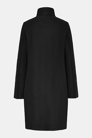 Пальто с воротником-стойкой, черное