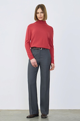 Прямые брюки из шерсти, серые