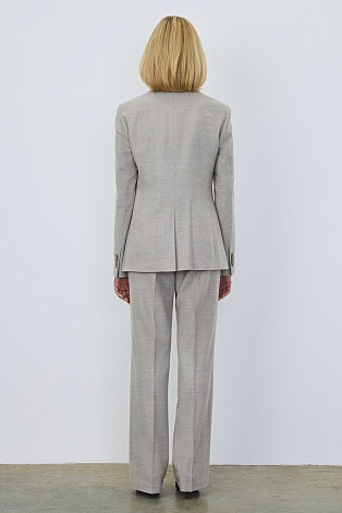 Приталенный жакет из шерсти с кашемиром, серо-бежевый