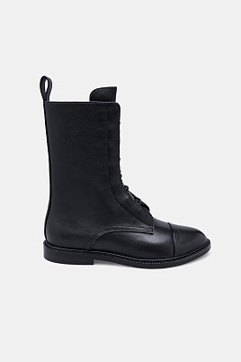 Кожаные ботильоны, черные