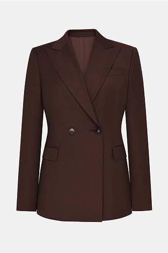 Двубортный жакет из шерсти, шоколадный Jemma