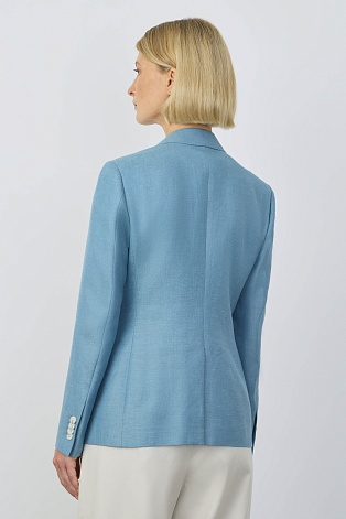 Однотонный пиджак голубого цвета ZEA