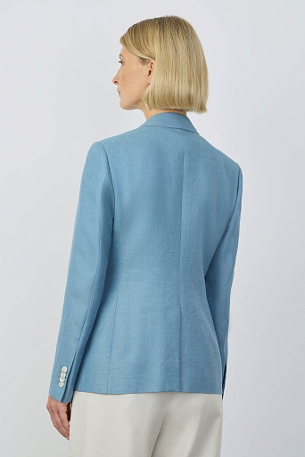 Однотонный пиджак голубого цвета ZEA