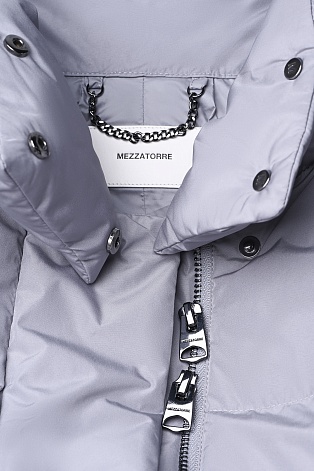 Пуховик оверсайз, цвет серый