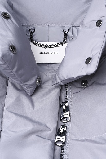 Пуховик оверсайз, цвет серый