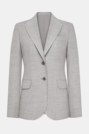 Приталенный жакет из шерсти с кашемиром, серо-бежевый