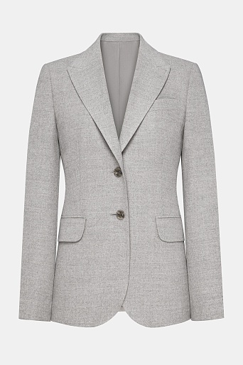 Приталенный жакет из шерсти с кашемиром, серо-бежевый