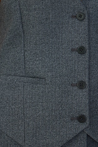 Костюмный жилет из шерсти в елочку, серый