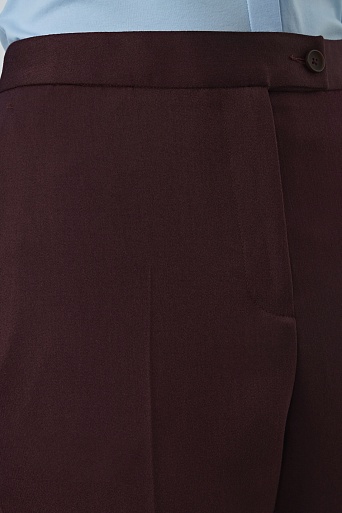Костюмные зауженные брюки из шерсти, винные