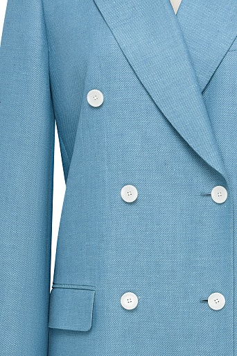 Двубортный пиджак, цвет голубой KINSLEY