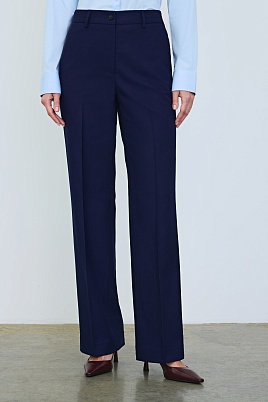 Прямые брюки со стрелками, темно-синие MARIA