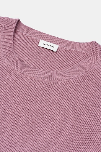 Джемпер с коротким рукавом с кашемиром, ягодный