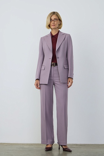 Прямые брюки со стрелками, цвет фиолетовый MARIA